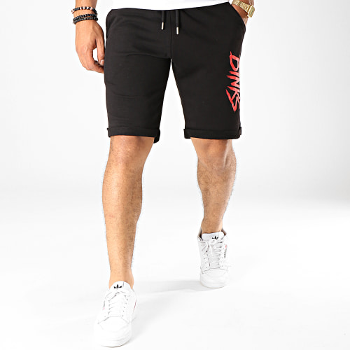 Short Jogging Logo Noir Rouge