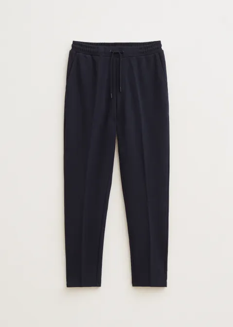 Pantalon met structuur blauw (BLW.D)