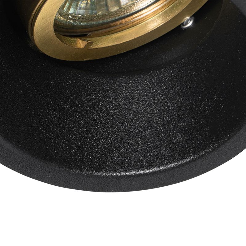 Set van 6 moderne inbouwspots zwart met goud draai- en kantelbaar - Alloy