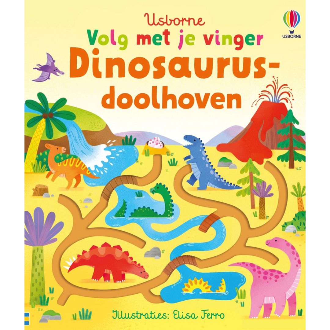Uitgeverij usborne volg met je vinger dinosaurus
