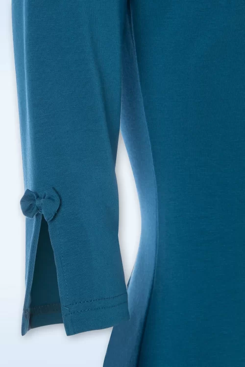 Banned Retro Oonagh Top in donker teal blauw