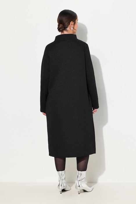 Sweatkleid, Metallic-Effekt, Stehkragen, Langarm