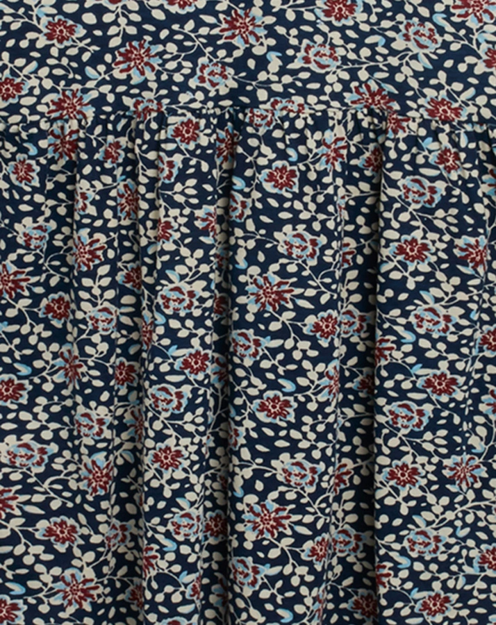 Langarm-Kleid MINI FLOWER geblümt in print blue