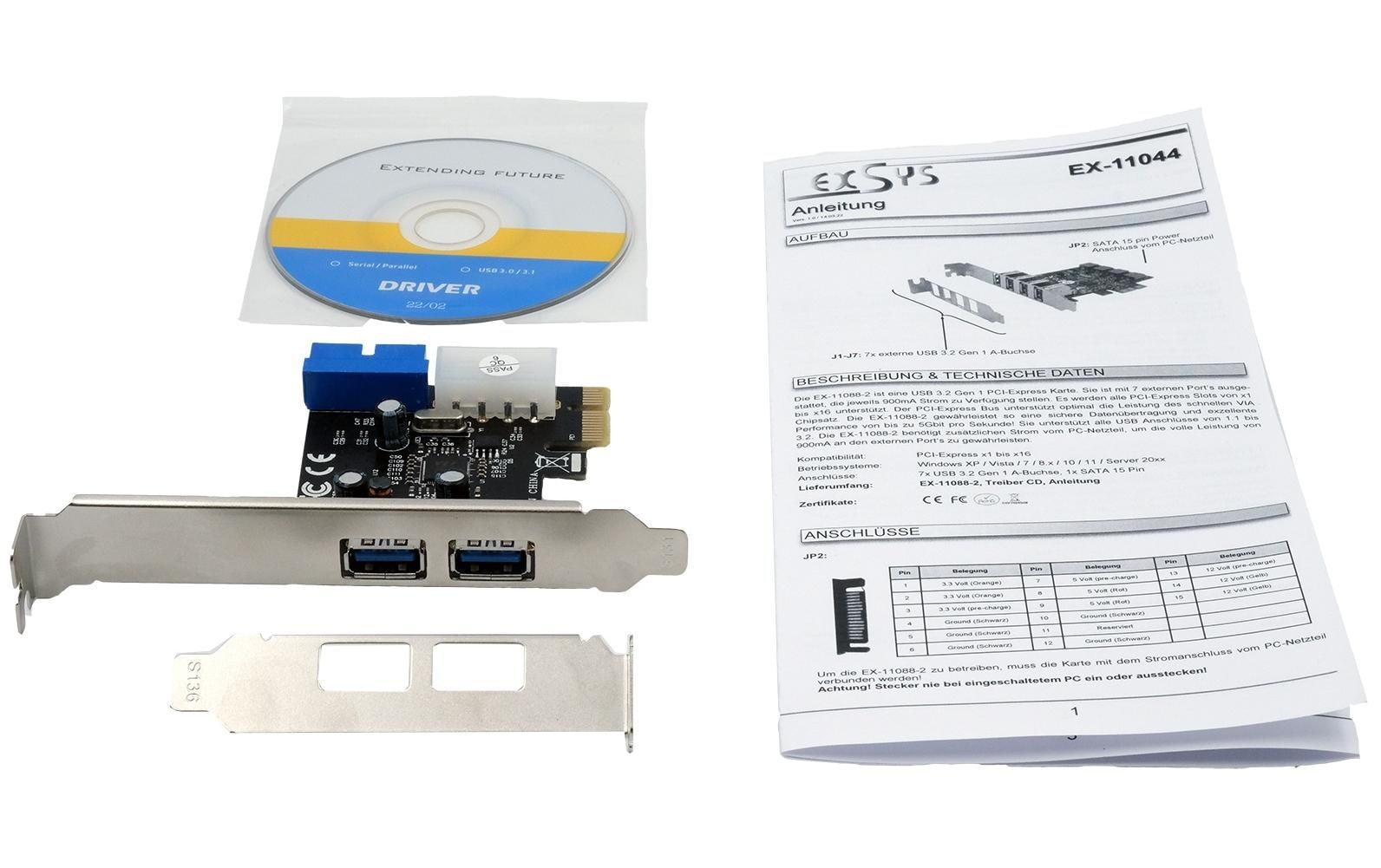 PCI-Express-Karte EX-11049PCIe-Schnittstellenerweiterung mit USB-A Anschluss