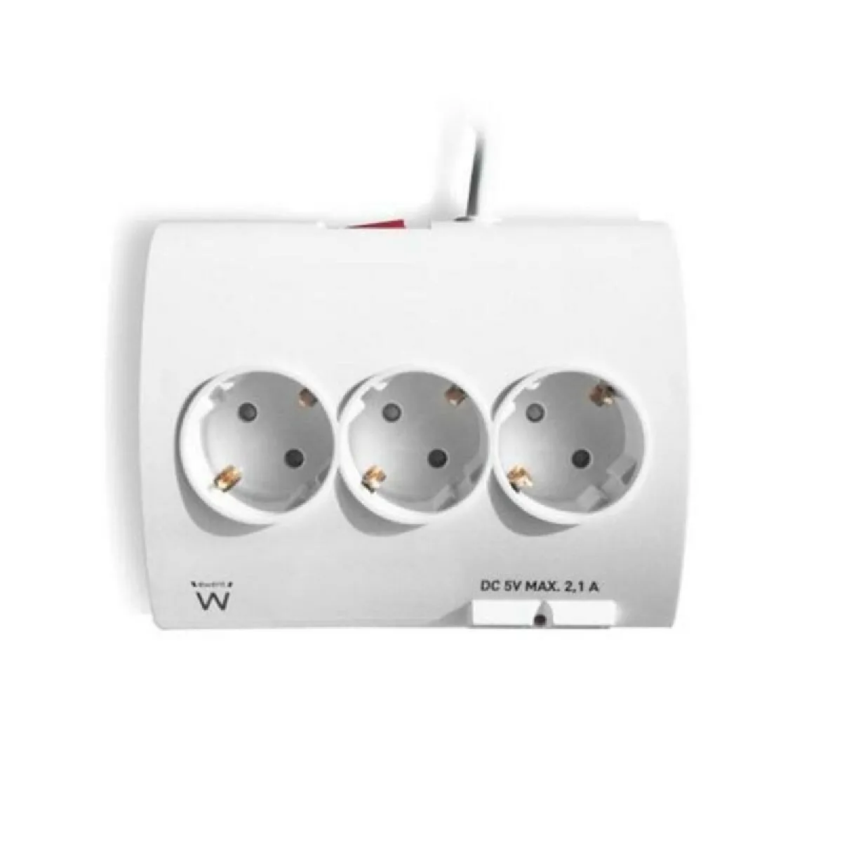 Ewent Bloc 5 Prises + 2 USB - Blanc
