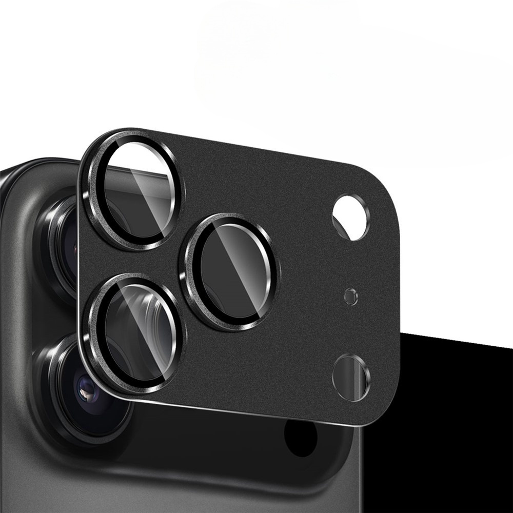 iPhone 17 Pro Max Kamera Objektiv Protector Vollschutz mit Panzer Glas - Schwarz