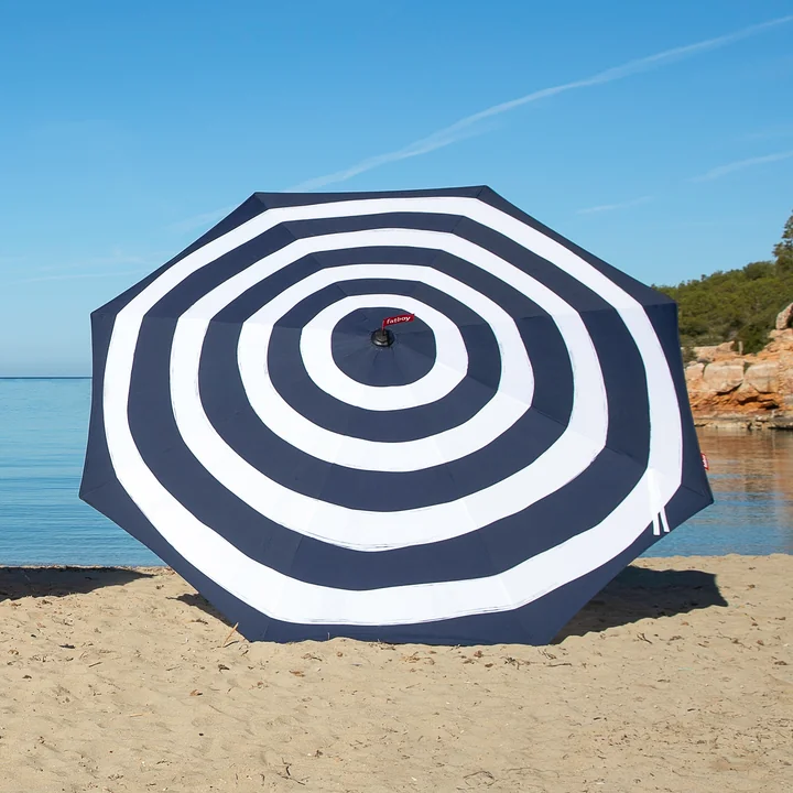 Fatboy - Stripesol Set Sonnenschirm Ø 350 cm anthrazit   Ständer schwarz