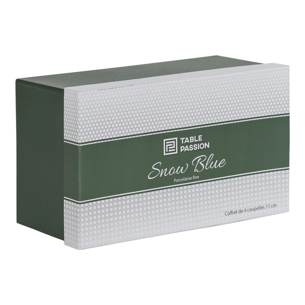Coffret 4 coupelles Snow blue 11,5 cm Table passion