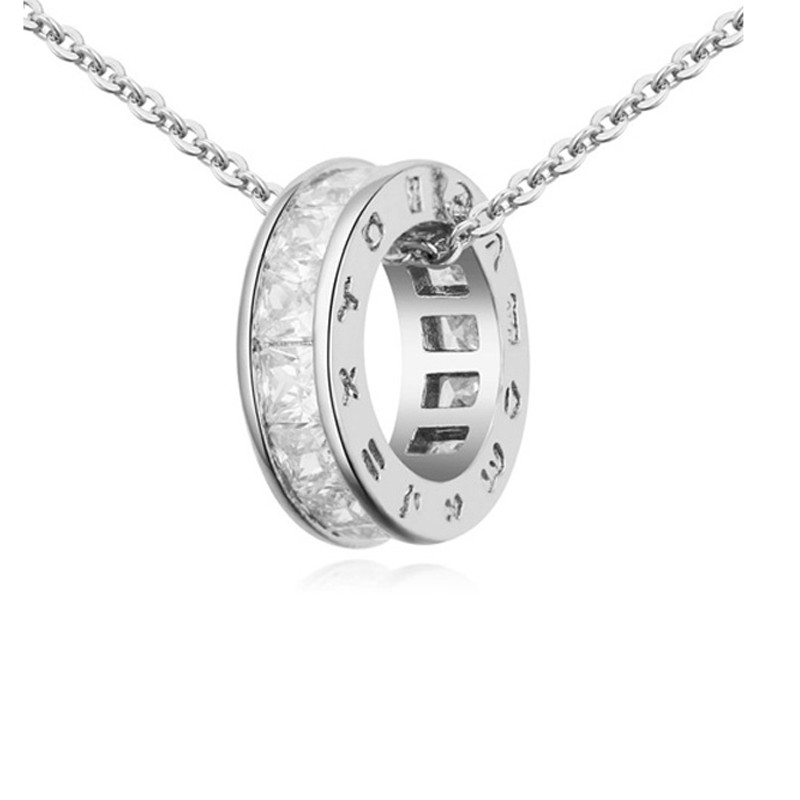 Collier plaqué Rhodium et Cubic Zirconia Blanc