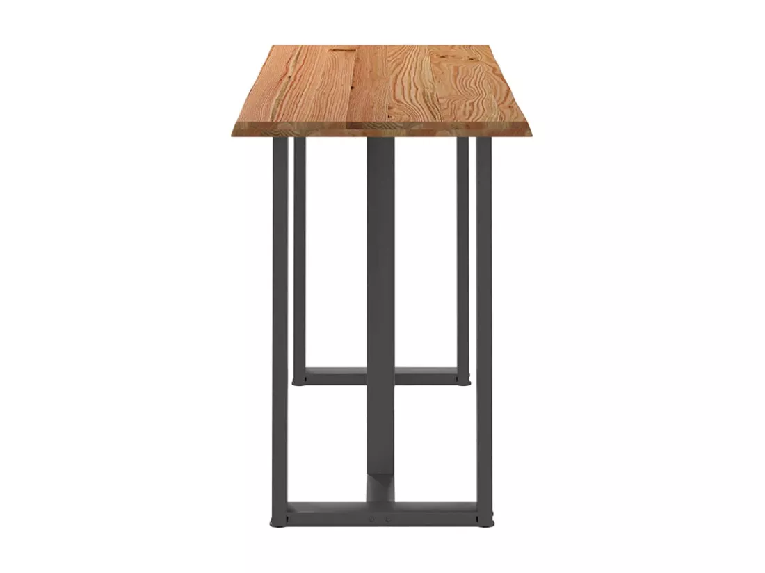 Table de bar marron clair bois de chêne massif rectangulaire