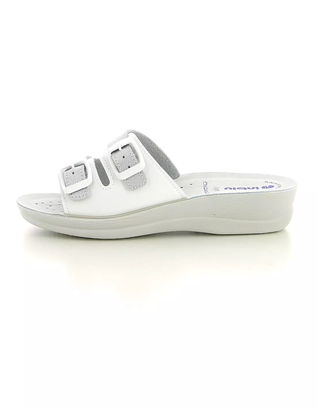 INBLU CONDABLI VR23JT01 BLANC ARGENT - Mules & sabots Blancargent