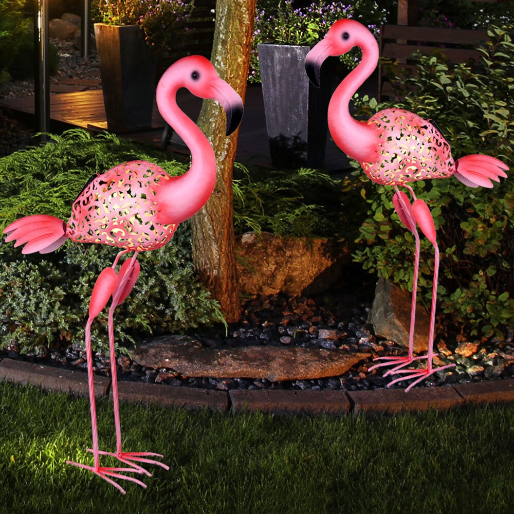LED Solarleuchte, Flamingo, pink, Höhe 74 cm