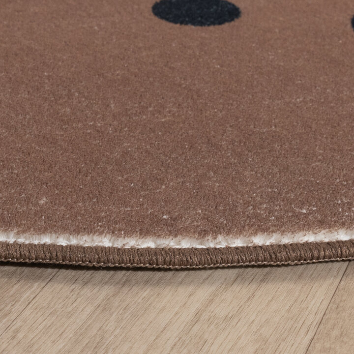 Rond wasbaar kindervloerkleed - Sammy Bear Bruin