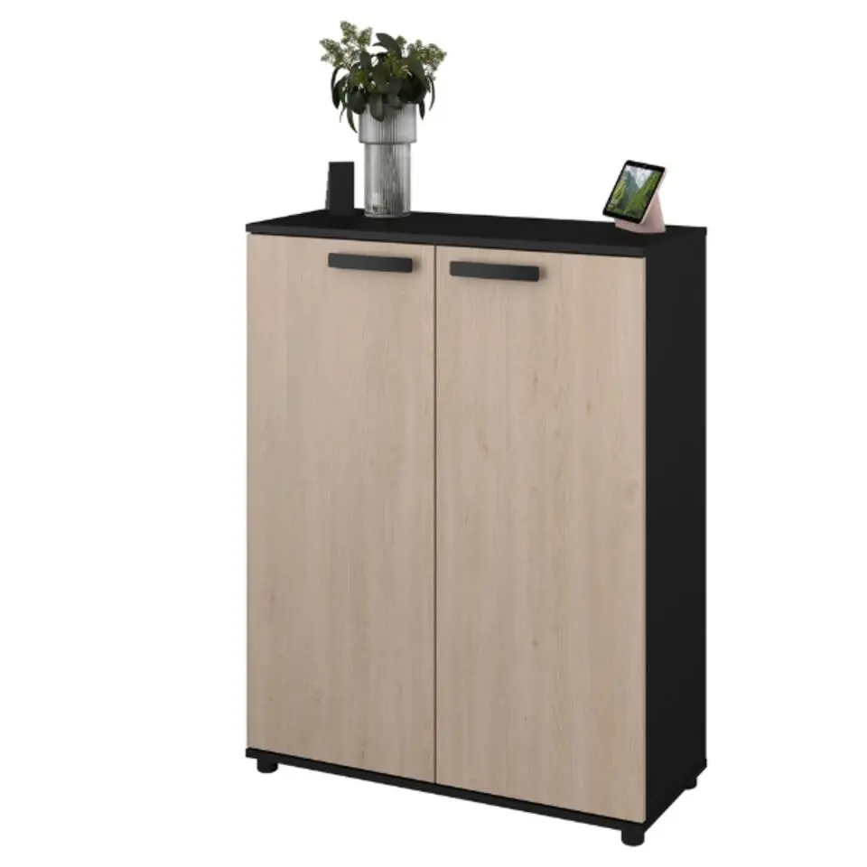 Commode Celestia met 2 deuren - eikdecor/zwart