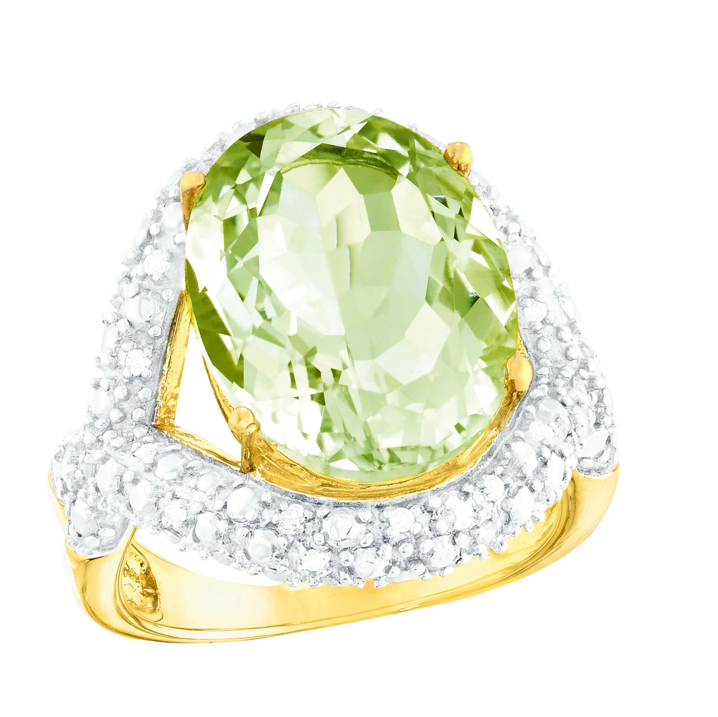 Strahlend schöner Damenring mit echt Amethyst und echt Weißtopas