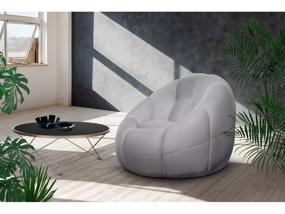 Fauteuil tissu gris clair - FIGO