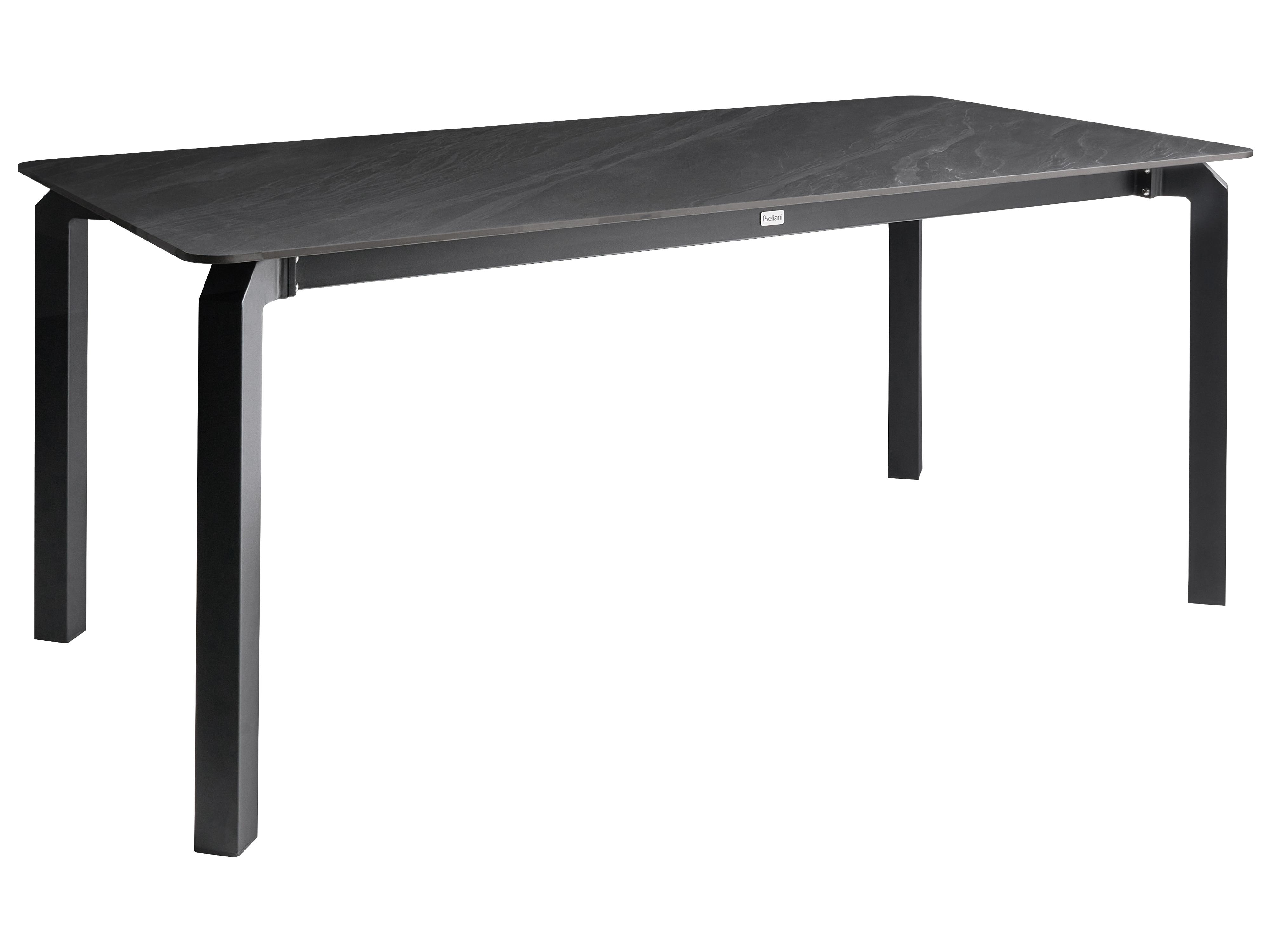 Tuin eettafel FELETTO 180 cm 90 cm Steen Zwart marmer