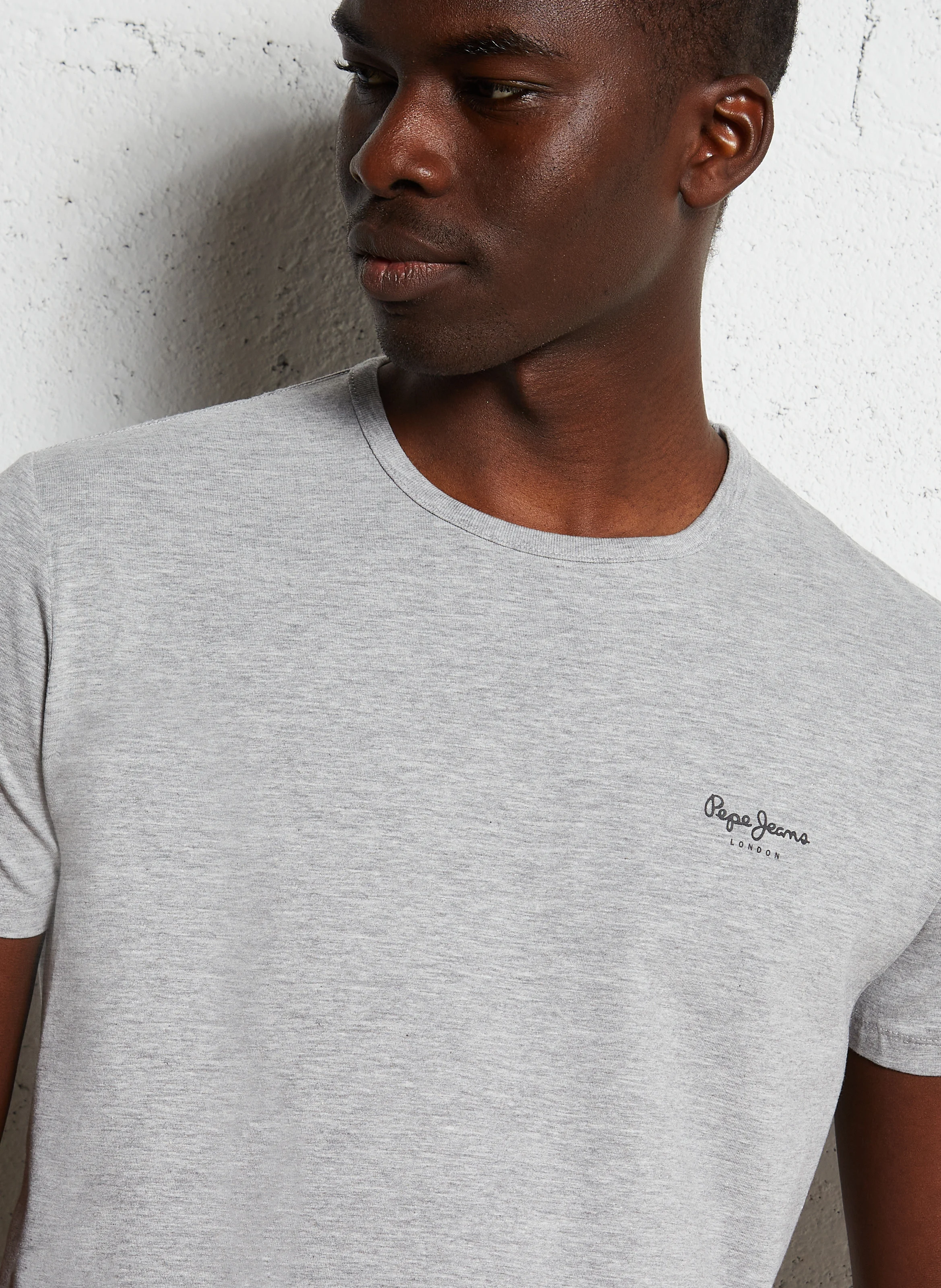 Tee-shirt droit en coton mélangé | Gris