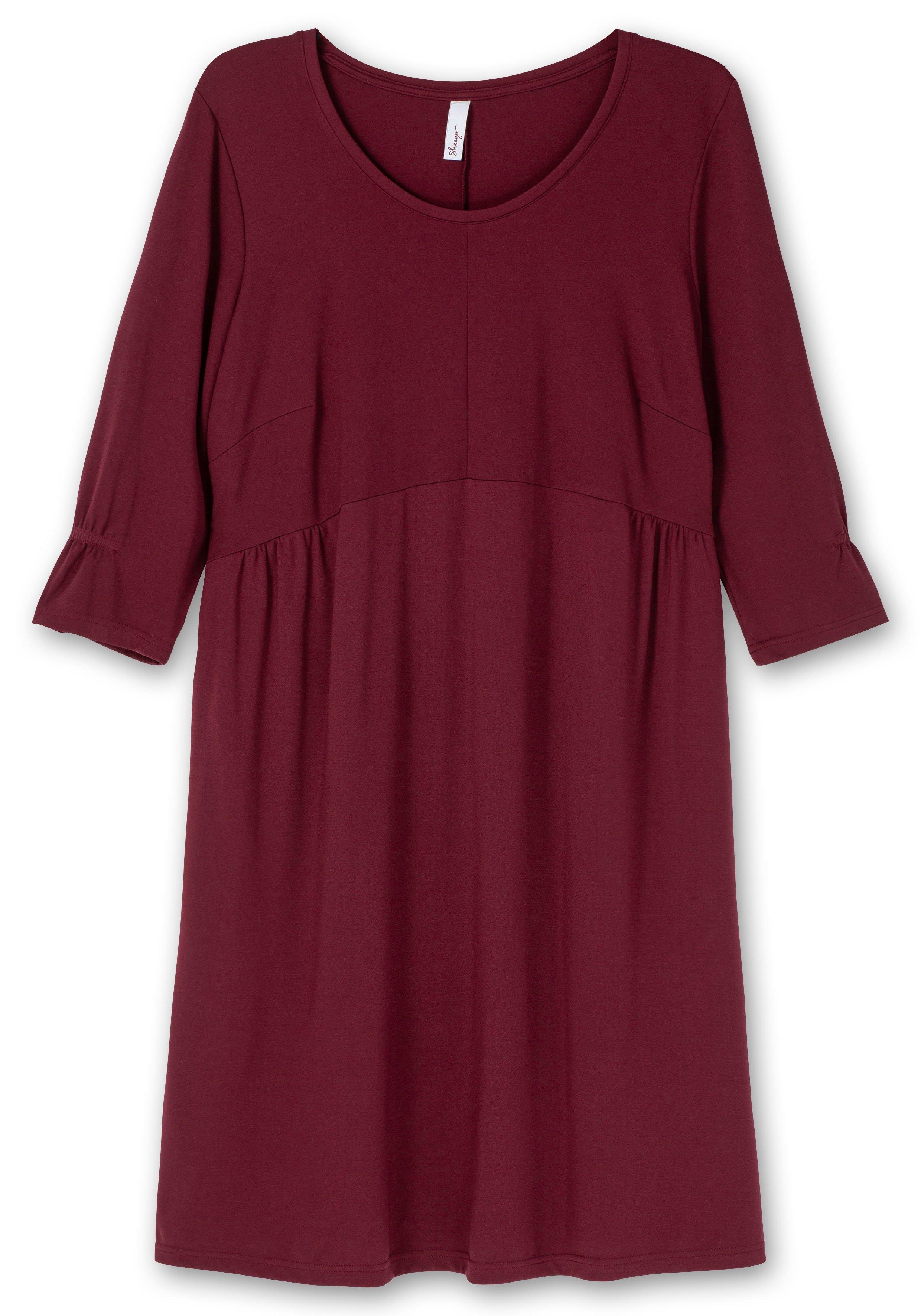 Shirtkleid mit gerafften 3/4-Ärmeln