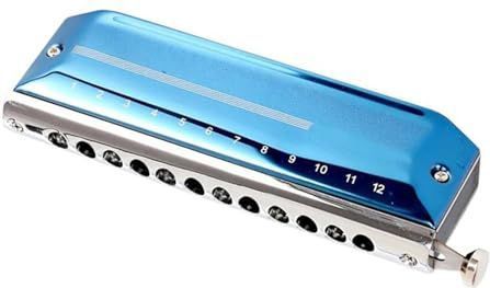 Mondharmonica Draagbare 12-gaats chromatische mondharmonica, duurzaam fosforbrons rietmateriaal (Color : C)