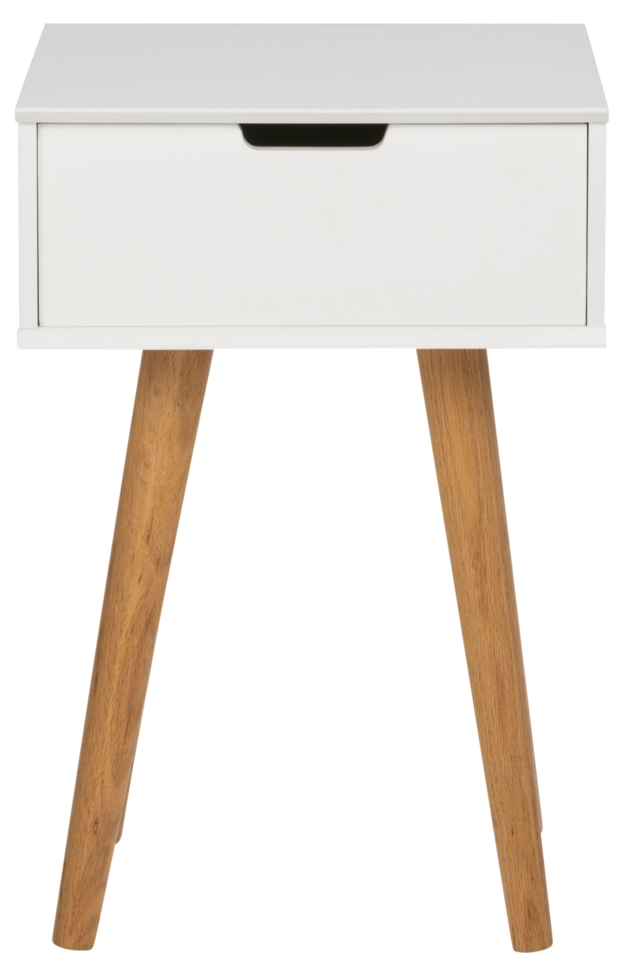 Elmira Nachtkastje - 40 x 30 cm - Wit Met Eiken Poten