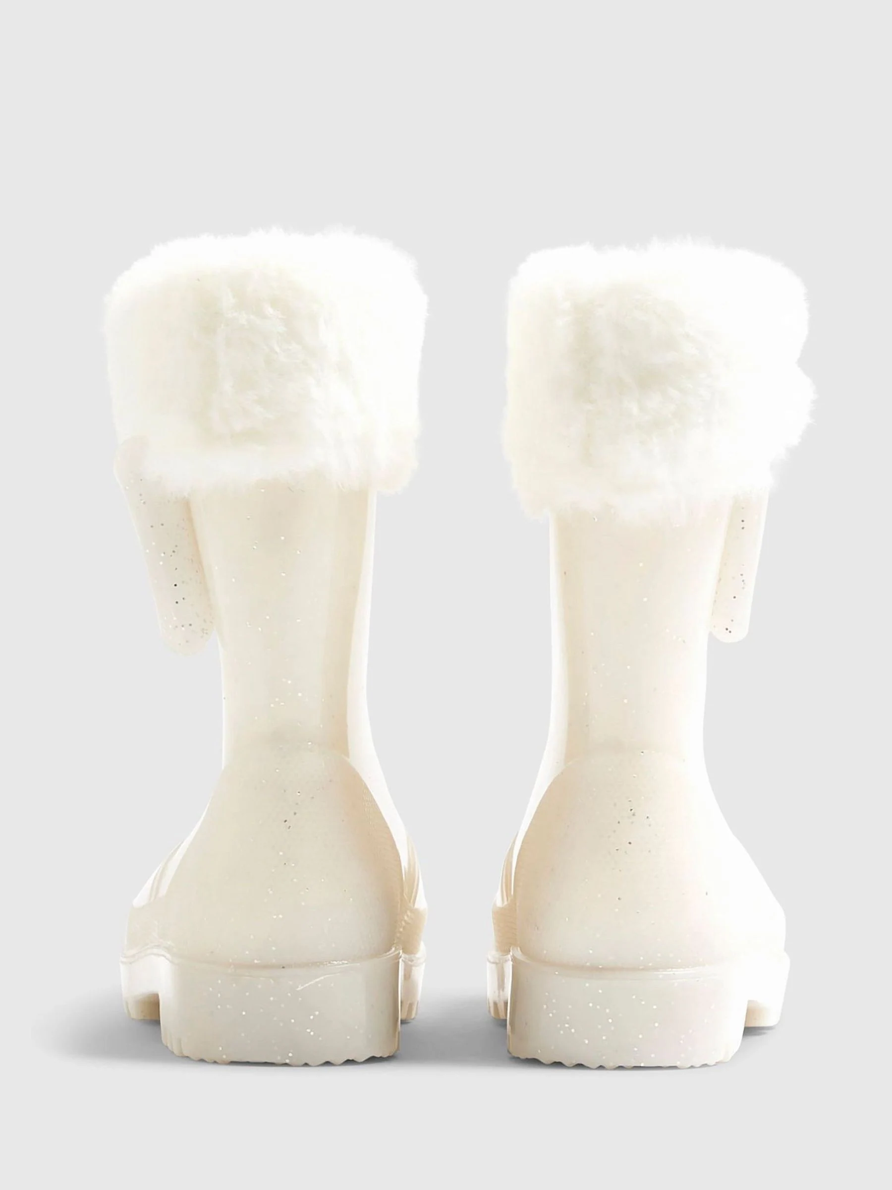 River Island Glitter Fur Cuff Bow Wellies
