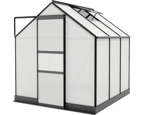 Vitavia Apollo 3800 kas, 4 mm dubbelwandige polycarbonaat panelen met fundering, 195x199 cm, zwart