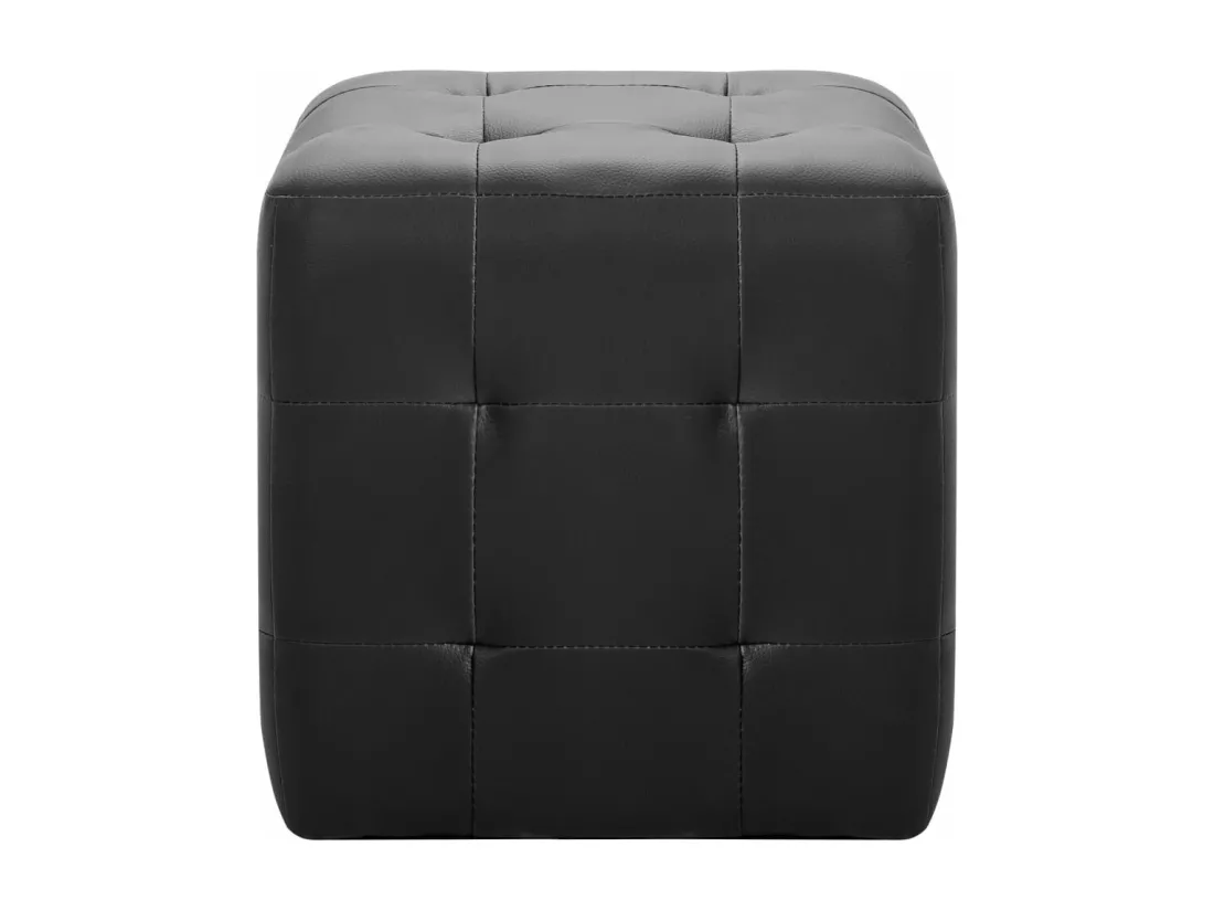 Poufs 2 pcs Noir 30 x 30 x 30 cm Similicuir