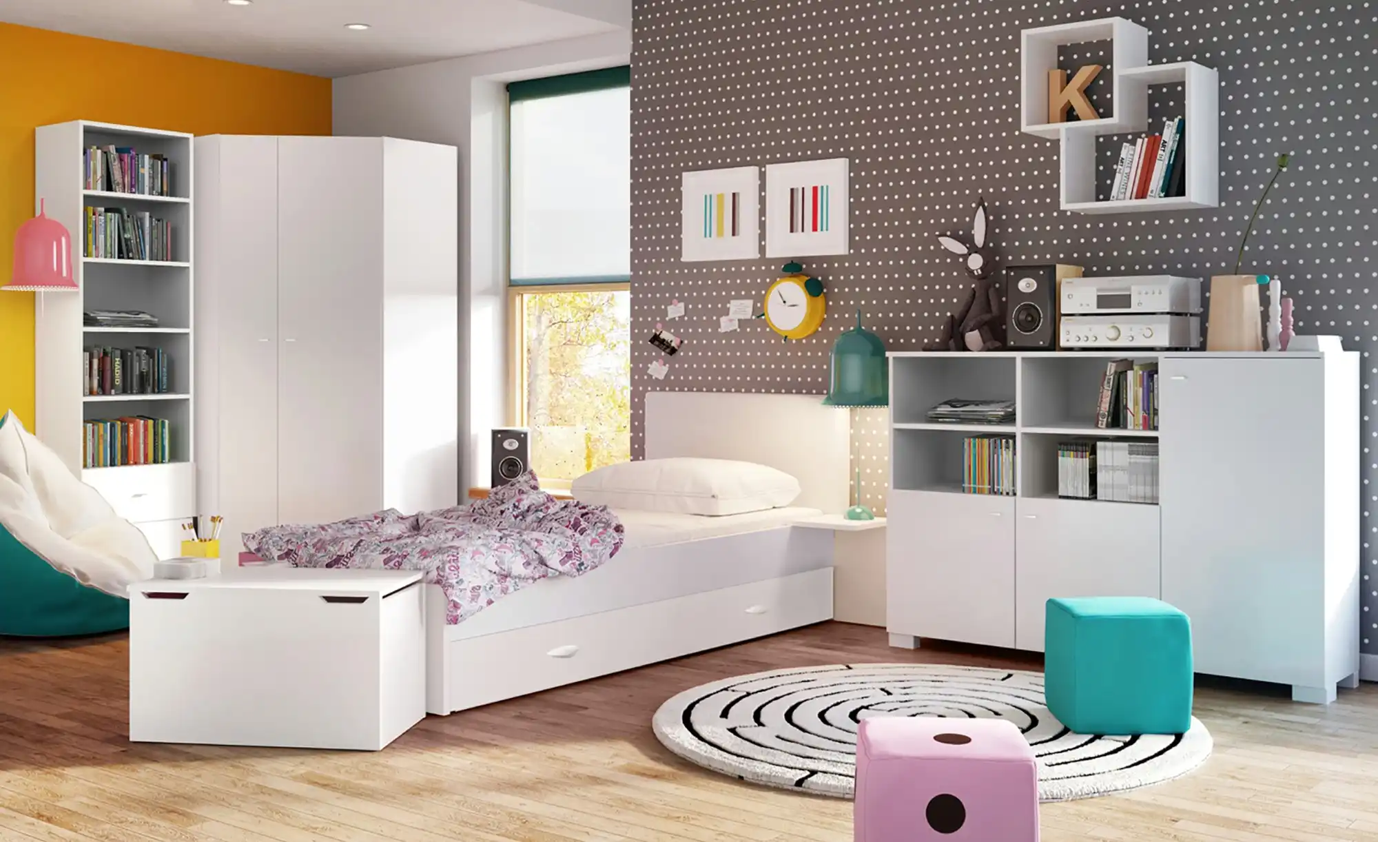 Eck-Schrank Uni White