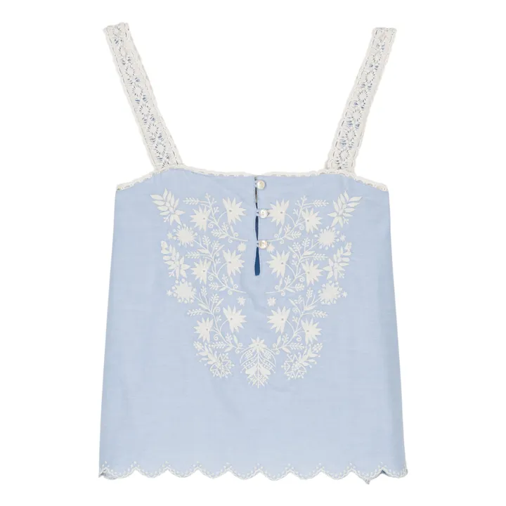 Louise Misha Top Paradine Coton Bio - Collection Femme | Bleu ciel