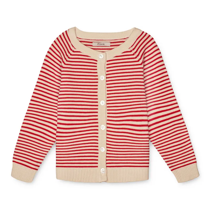 Fliink Cardigan Favo Rayure | Rouge