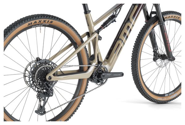 VTT Électrique Tout-Suspendu BMC Fourstroke AMP LT Two Sram GX/NX Eagle 12V 360 Wh 29'' Bordeaux Beige Sand 2024