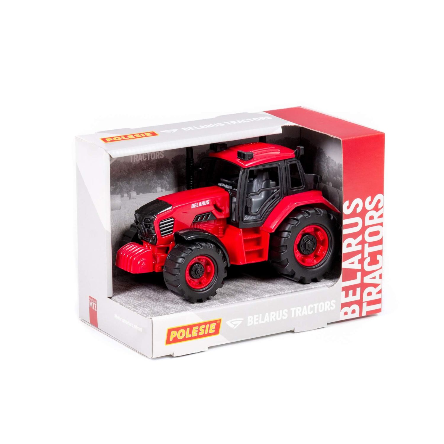 Polesie Spielzeug Traktor 89397 Motorhaube aufklappbar drin draußen ab 3 Jahre rot