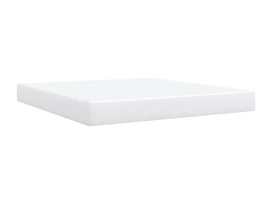 Sommier à lattes de lit avec matelas Blanc 180x200cm Similicuir