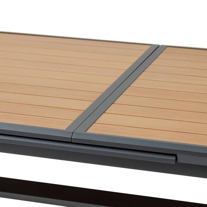 Table de jardin extensible AXIOME Effet bois Noix & Graphite