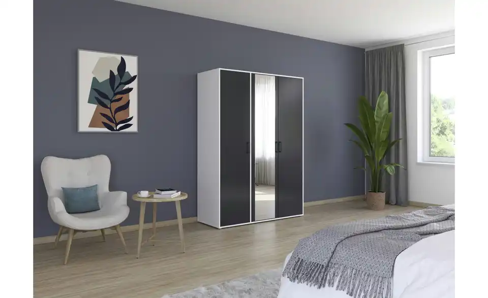 Drehtürenschrank Absetzung: Weiß 140 cm 3 Stück
