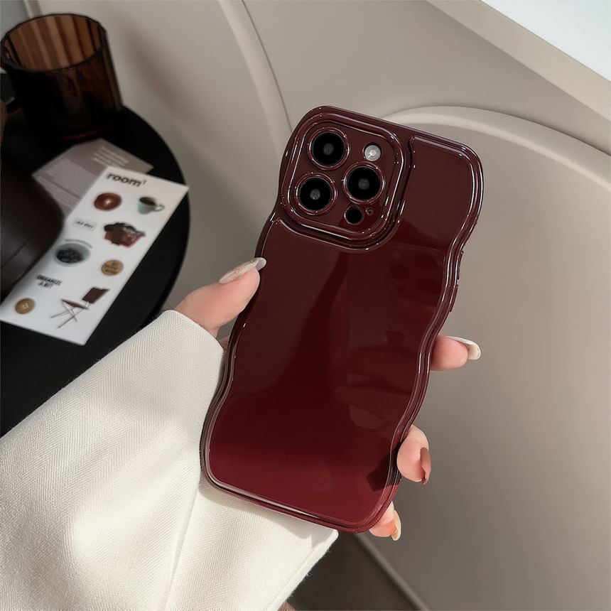Mobby - Golvend effen telefoonhoesje - iPhone 15 Pro Max / 15 Pro / 15 Plus / 15 / 14 Pro Max / 14 Pro / 14 Plus / 14 / 13 Pro Max / 13 Pro / 13 / 13 mini / 12 Pro Max / 12 Pro / 12 / 12 mini / 11 Pro Max / 11 Pro / 11