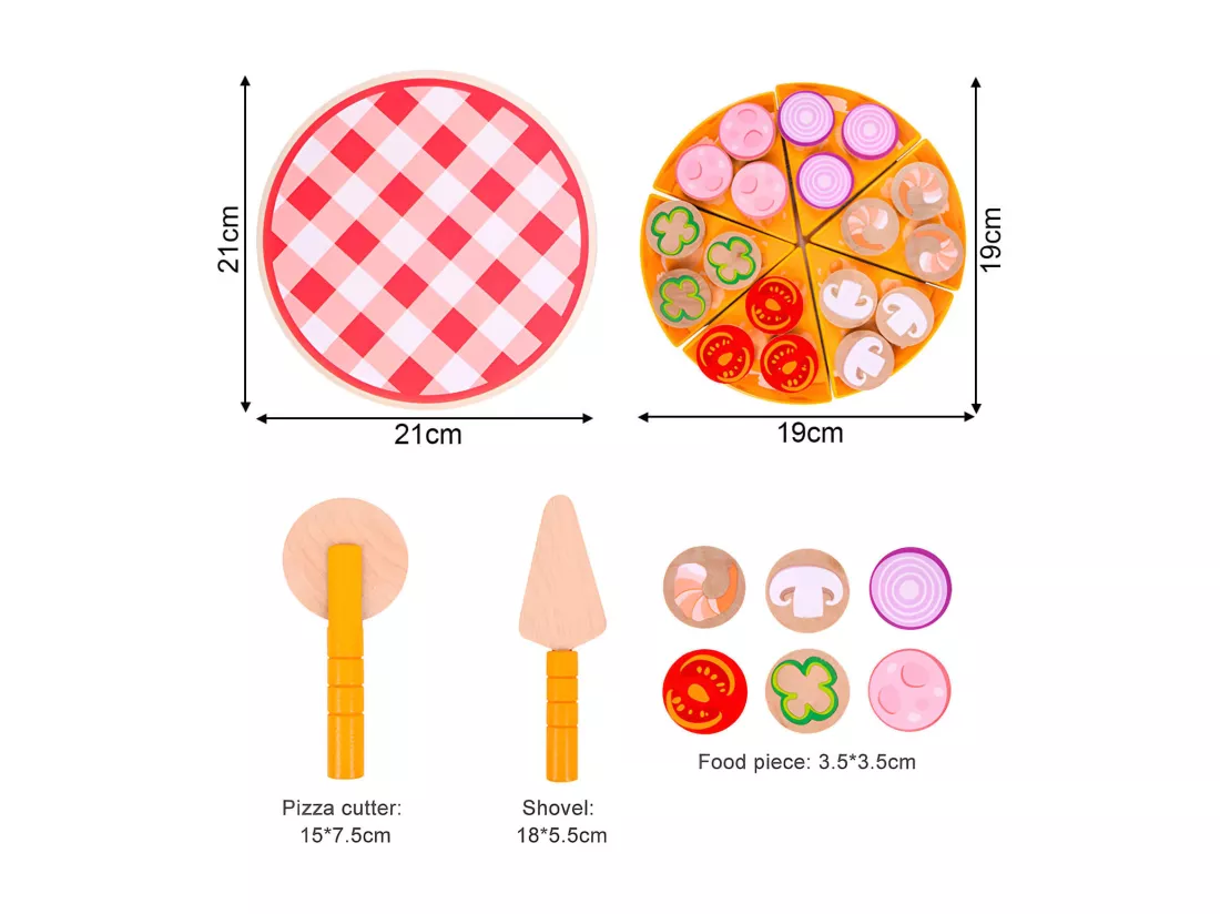 Jeu de Pizza pour Enfants Okhar À partir de 3 ans Bois Multicolore