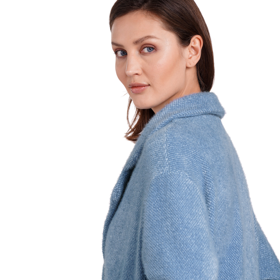 Gina Benotti Damen Strickmantel in flauschiger Qualität blau