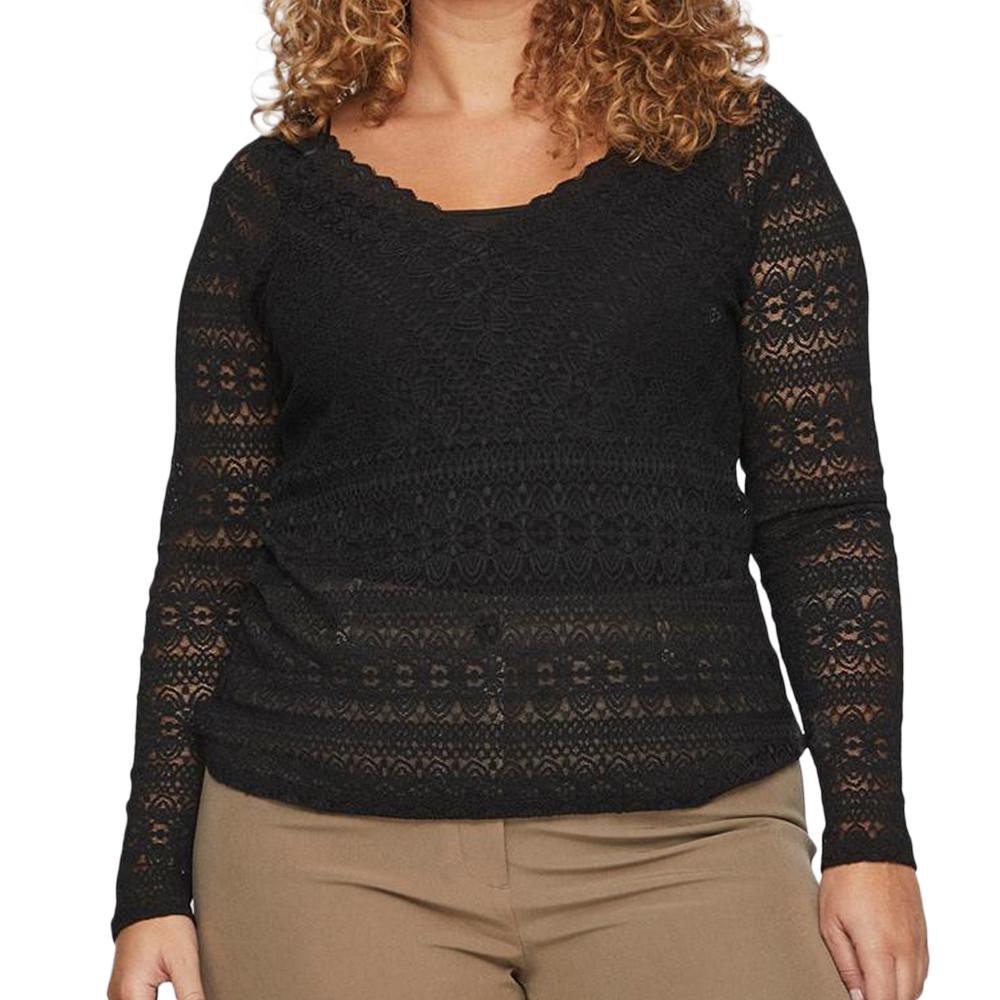 Vila Blouse en Dentelle Noir Femme Vila Curve Chikka
