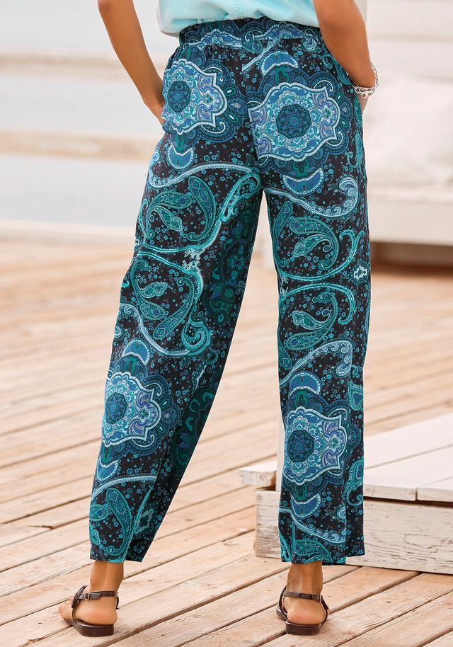 Vivance Palazzohose  und Paisleyprint, elastischer Bund, Schlupfhose, Stoffhose