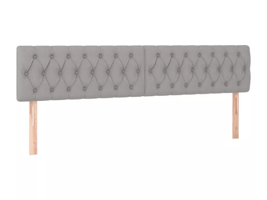 Sommier tapissier et matelas et LED Gris clair 180x200 cm Tissu