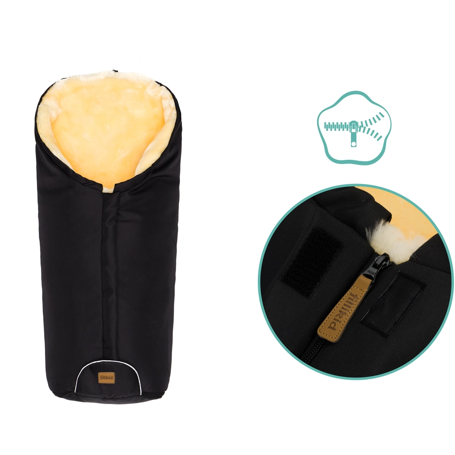 fillikid Winterfußsack Tacama Lammfell schwarz
