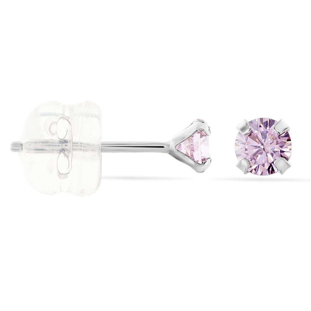 Boucles D'oreilles Puces Daria Or Blanc Oxyde De Zirconium