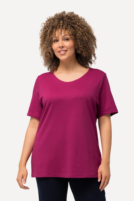 Shirt, doppellagige Vorderseite, Slim, Rundhals, Halbarm