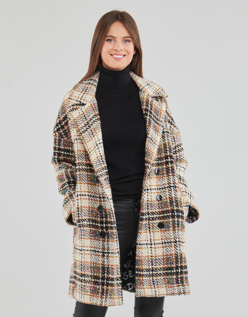 Desigual - COAT DUKE Crudo / Gris / Mostaza