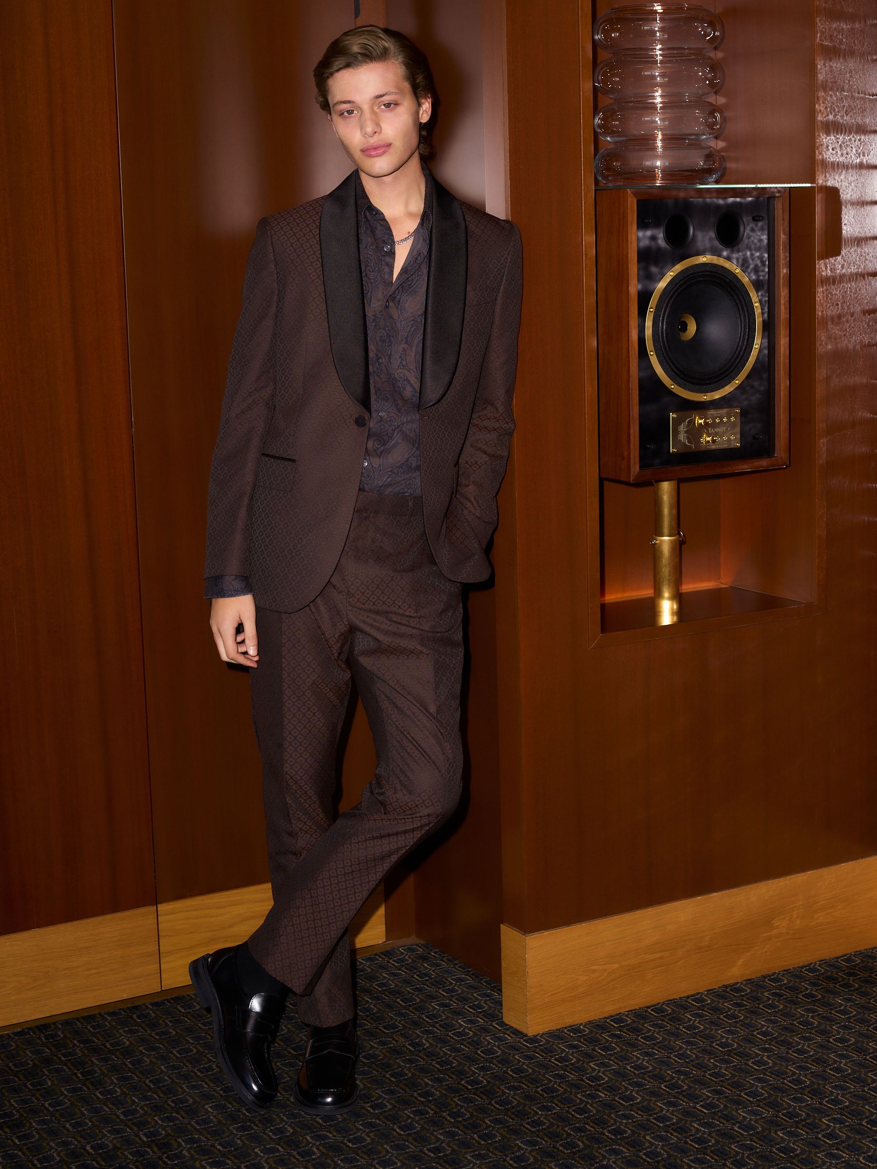 Bruin - Slim Fit Jacquard Tuxedo Suit Jacket