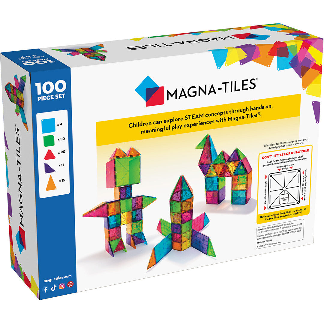 Magna-tiles magnetische tegels clear colors - 100st