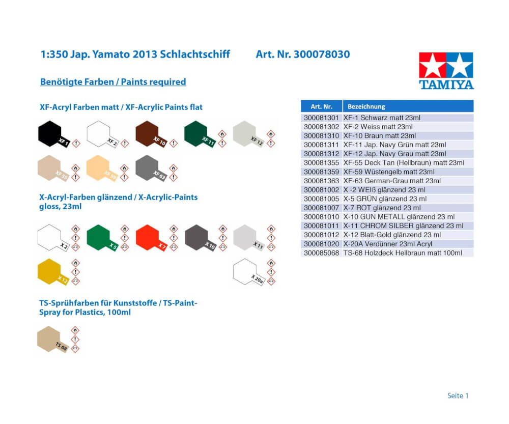 1:350 Jap. Yamato 2013 Schlachtschiff