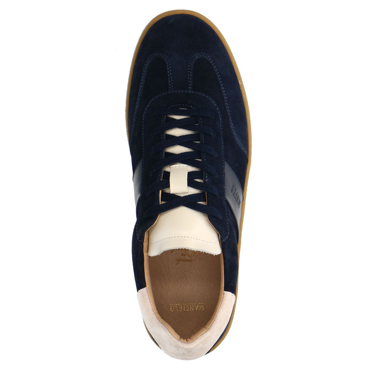 Donkerblauwe suède sneakers